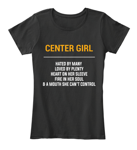 Center Pa Girl   Heart On Sleeve. Customizable City Black Kaos Front