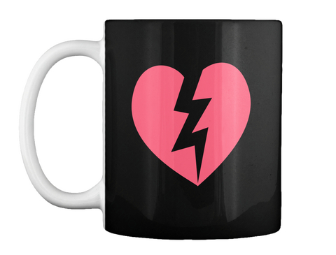 Emoji Mug And Broken Heart Black áo T-Shirt Front