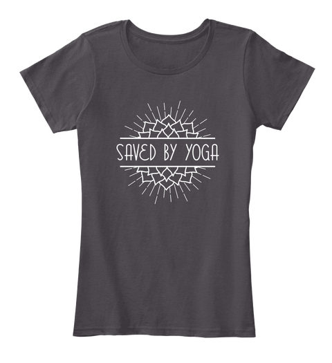 Saved By Yoga Heathered Charcoal  áo T-Shirt Front