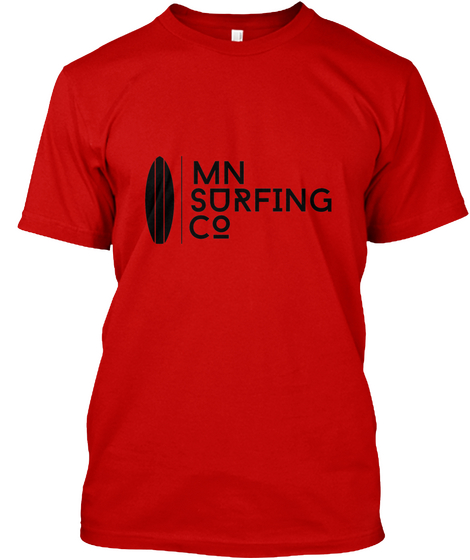 Mn Surfing Co Classic Red Kaos Front