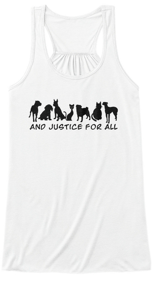And Justice For All White Maglietta Front