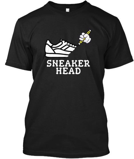 Sneaker Head Black T-Shirt Front