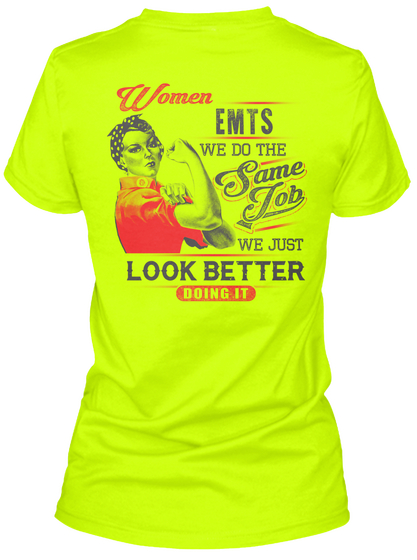 Emt   Limited Edition Safety Green T-Shirt Back