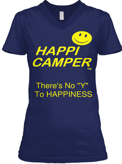 There's No "Y"
To Happiness Navy Camiseta Front