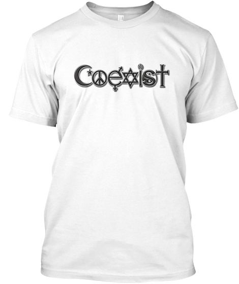 Raised Coexist White T-Shirt Front