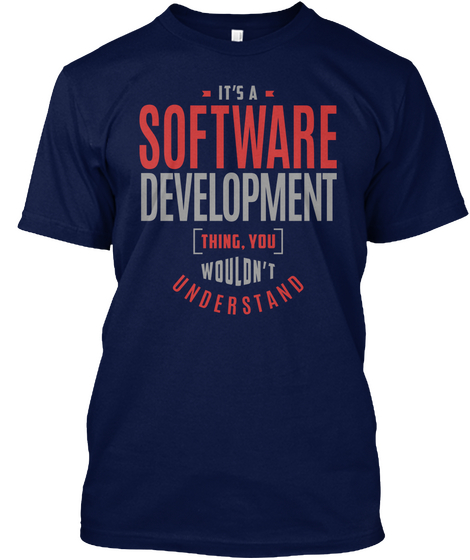 Software Development Navy T-Shirt Front