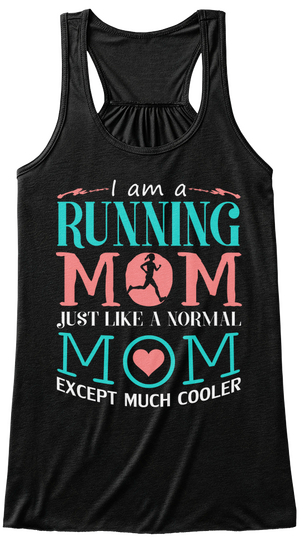 Running Mom Black T-Shirt Front