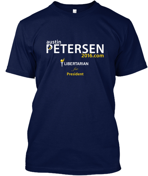 Austin Petersen 2016.Com Libertarian For President Navy Camiseta Front