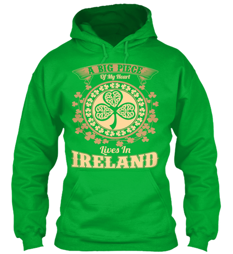 Of My Heart Lives In Ireland Kelly Green T-Shirt Front