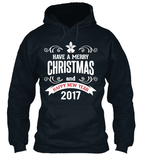 Have A Merry Christmas And Happy New Year French Navy Camiseta Front