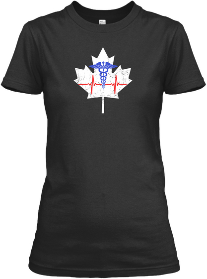 Nurse   Canada Black Camiseta Front