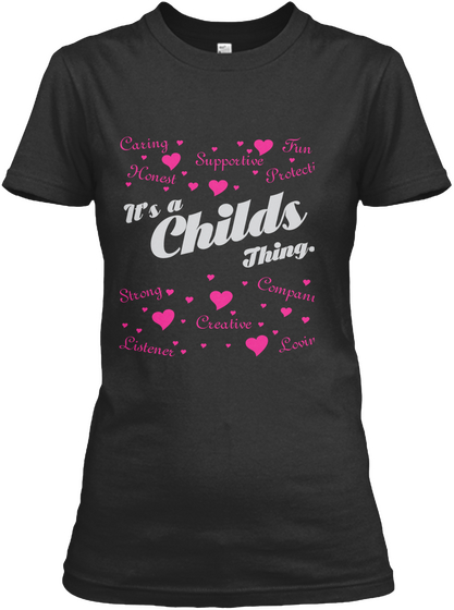 Childs Thing Full Heart T Shirts Black Camiseta Front