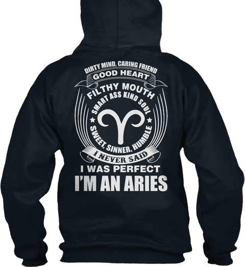 Aries Shirts   I Am An Aries French Navy Maglietta Back