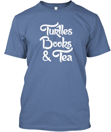 Turtles Books & Tea Denim Blue Camiseta Front