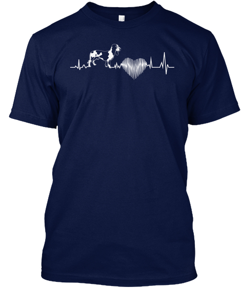 Basset Bleu De Gascogne Heartbeat Navy T-Shirt Front