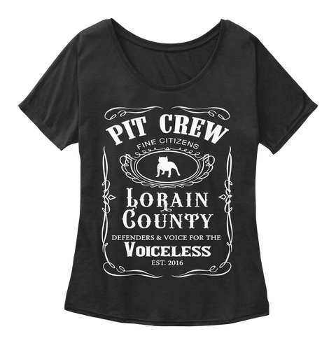 Pit Crew Fine Citizens Lorain County Defenders & Voice For The Voiceless Est.2016 Black T-Shirt Front