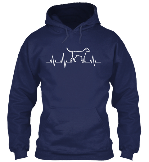 Rhodesian Ridgeback Heartbeat   Europe Navy T-Shirt Front