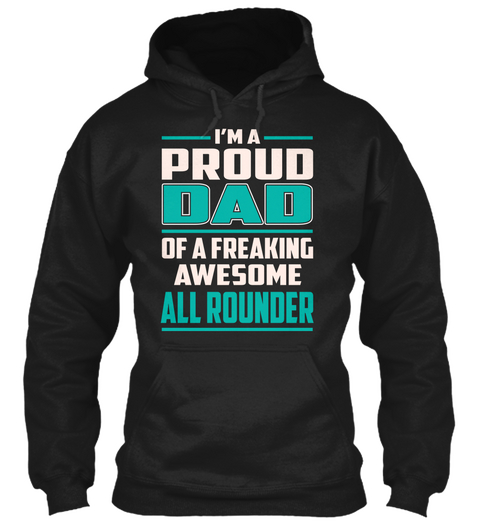 All Rounder   Proud Dad Black T-Shirt Front
