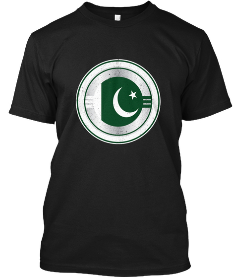 Captain Pakistan Distressed Shield Shirt Black T-Shirt Front