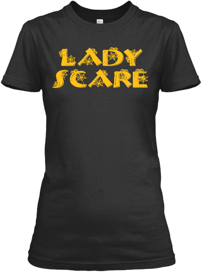 Lady Scare Black T-Shirt Front