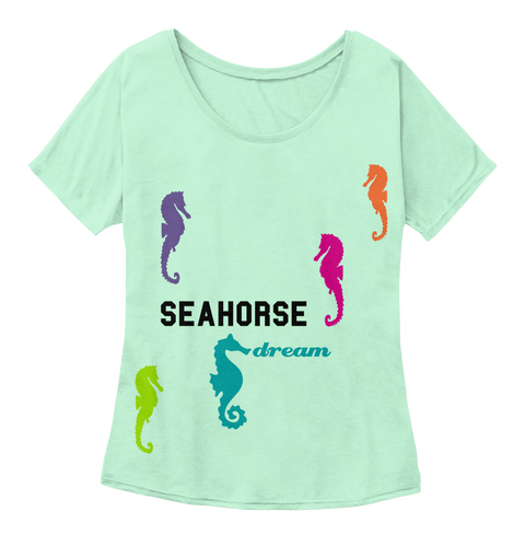 Seahorse Dream Mint  Kaos Front