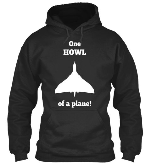 One Howl Of A Plane Jet Black T-Shirt Front