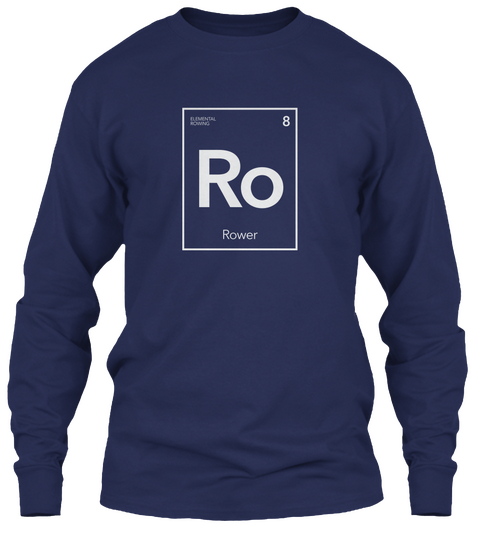 Elemental Rowing   Basic Rower   Long Navy T-Shirt Front