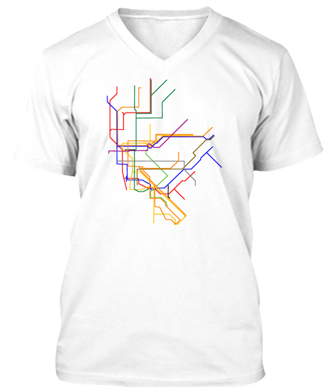 New York Subway Lines White T-Shirt Front