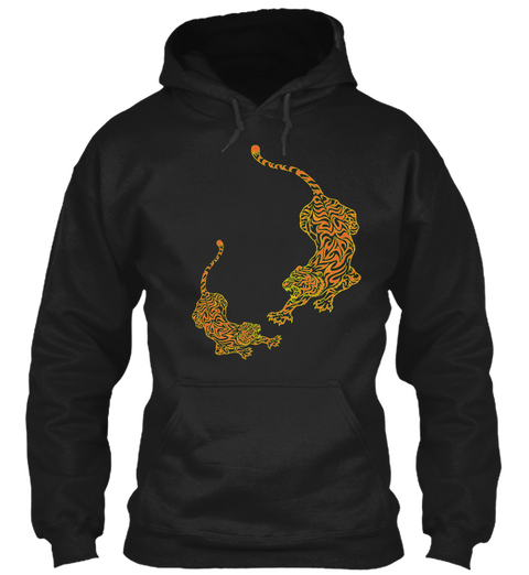 Fierce Tigers Hoodie And Tshirt  Black Maglietta Front