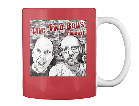 The Two Bobs 11 Oz. Dark Red Mug Bright Red Kaos Back