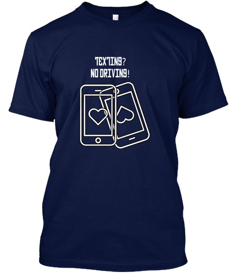 Tex Ling? No Driving! Navy áo T-Shirt Front