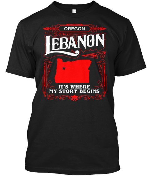 Oregon Lebanon It's Where My Story Begins Black Camiseta Front