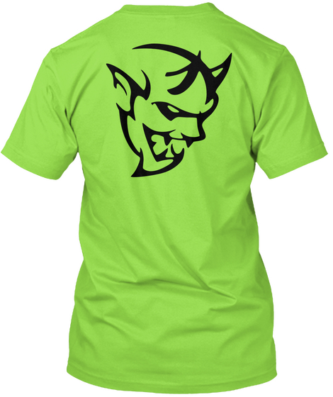 Demonic Front And Back Lime T-Shirt Back