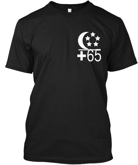 +65 Black Camiseta Front