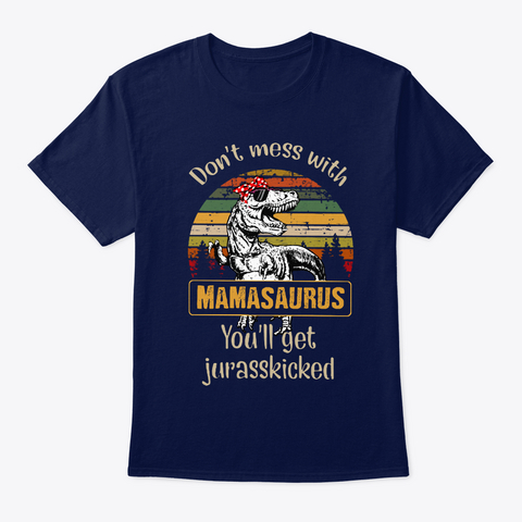Mamasaurus Navy áo T-Shirt Front