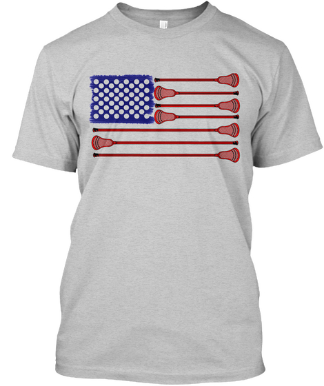 Lacrosse Americas Game T Shirt Light Steel Maglietta Front