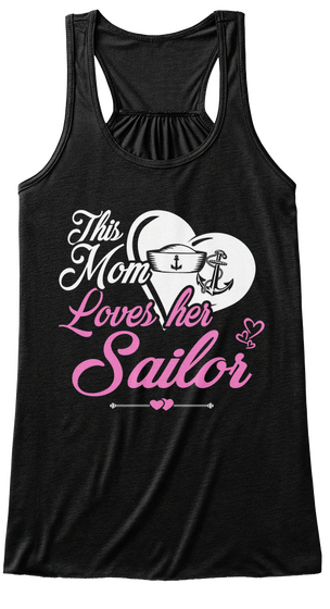 This Mom Loves Her Sailor Black Maglietta Front