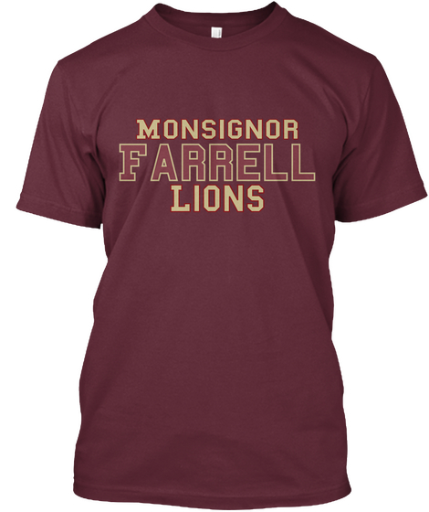 Monisignor Farrell Lions Maroon Maglietta Front