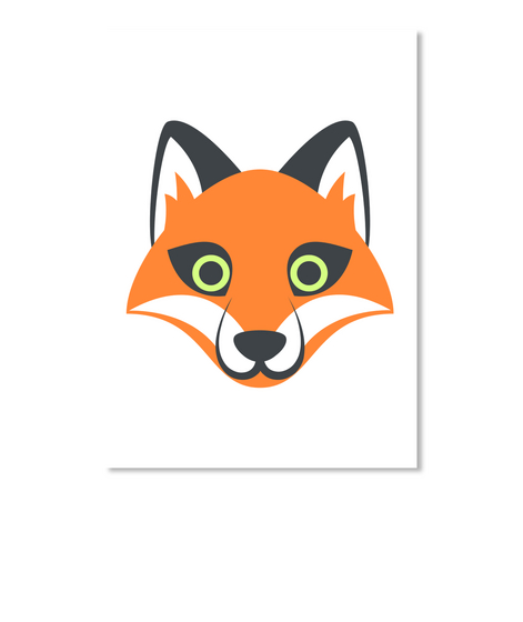 Cute Fox Sticker! White T-Shirt Front