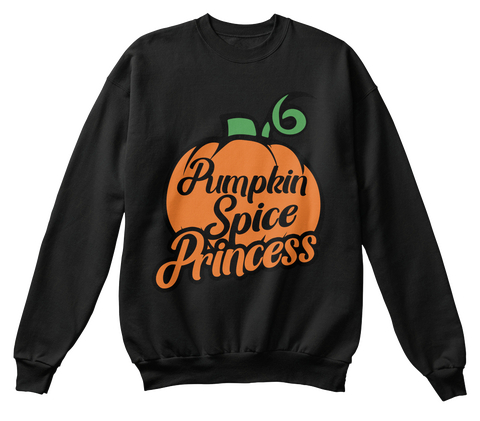 Pumpkin Spice Princess Black T-Shirt Front