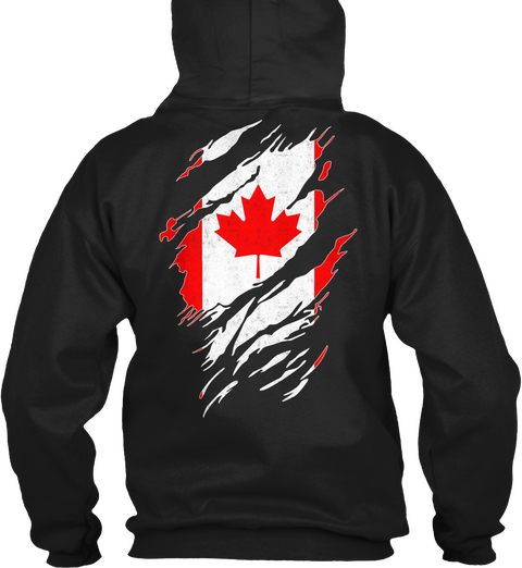I Love Canada 338 Black Camiseta Back