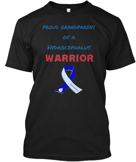 Proud Grandparent Of A Hydrocephalus Warrior Black Camiseta Front