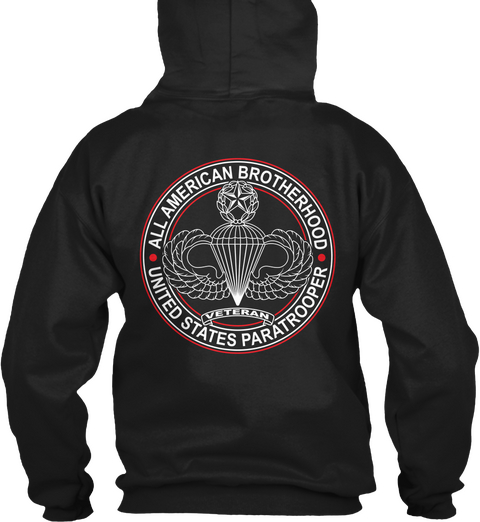 All American Brotherhood United States Patatrooper Black áo T-Shirt Back