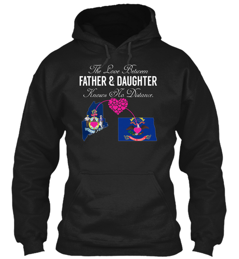 Father Daughter   Maine North Dakota Black Camiseta Front