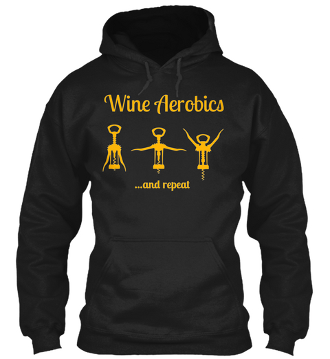 Wine Aerobic  Black T-Shirt Front