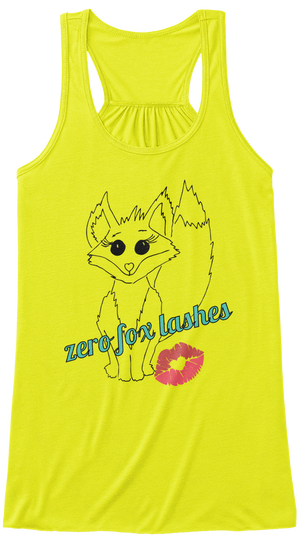 Zero Fox Lashes Neon Yellow T-Shirt Front