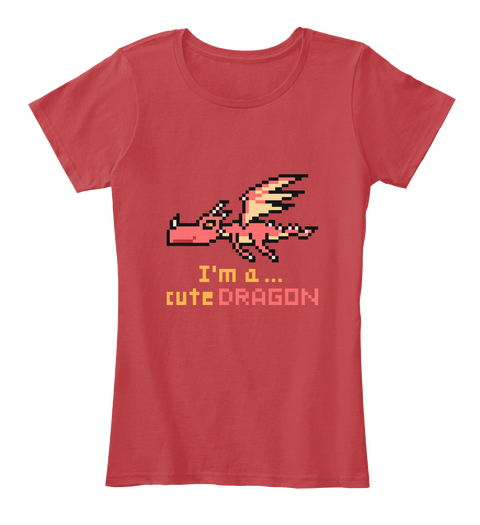 I'm A... Cute Dragon Classic Red Kaos Front
