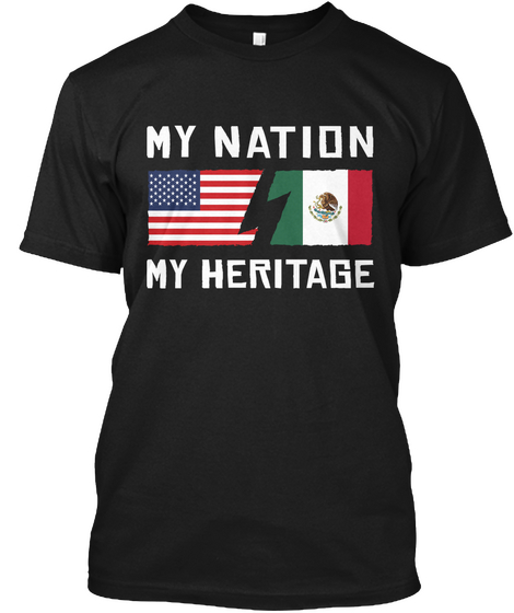 Mexican Heritage Shirt  Black Camiseta Front