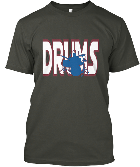 Drums Smoke Gray T-Shirt Front