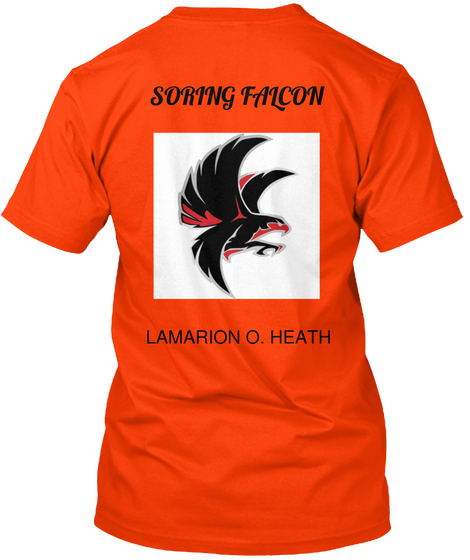 Soring Falcon Lamarion O. Heath Orange T-Shirt Back